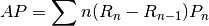 AP = \sum{n} (R_n - R_{n-1}) P_n