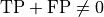 \text{TP} + \text{FP} \neq 0